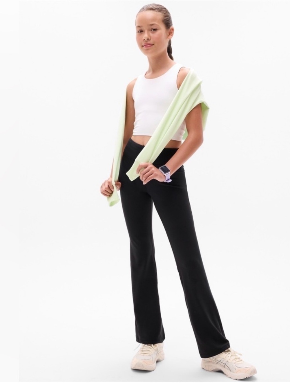 Athleta Girl Black Chit Chat XL 14 High-Rise Flare Pant Adjustable Waist